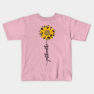 Sunflower - Just Breathe quote Kids T-Shirt